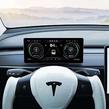 Tesla Model Y / Model 3 Android 12 4 GB RAM + 64GB ROM,  10,25 in  Direksiyon zeri Taklan Teknik Gsterge Ekran, E zamanl Senkronizasyon