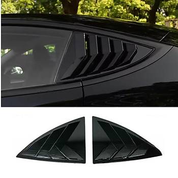 Tesla Model Y Yan Kelebek Cam Kapa , 2 Adet Set Olarak, Parlak Siyah