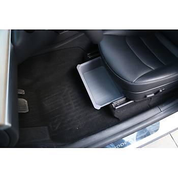 Tesla Model Y Koltuk Altna Taklan Saklama Alan , Gri ve Beyaz Renk Seenei le