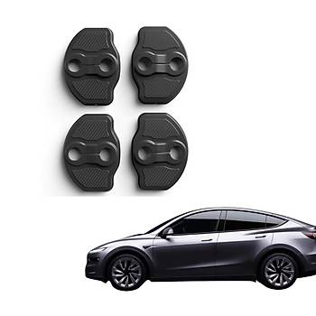 Tesla Juniper Kap Kilidi Koruma  Kapaklar, 4 Adet Set Olarak Siyah Renk