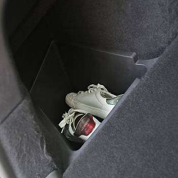 Tesla Model Y Arka Bagaj Sa ve Sol Kaymaz Yzeye Sahip Kapakl Saklama Kutular, 2 adet Set Olarak, Siyah Renk