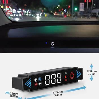 Tesla Model Y / Model oklu Fonksiyonu Gsteren Havalandrmaya Taklan Ekran Gstergesi, Siyah Renk