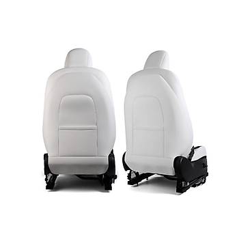 Tesla Model Y / Model 3 n Koltuk Arkas Koruyucu Kaplama Sa ve Sol, 2 Adet Set Olarak, Beyaz Renk