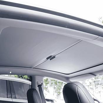 Tesla Model Y  Manuel A��labilir Tavan Perdesi, Gri Renk
