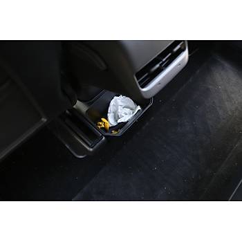 Tesla Model Y Arka Koltuk Ortas�na Tak�lan Kapakl� Saklama Alan� , Siyah Renk