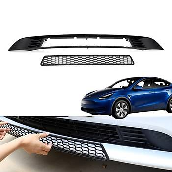 Tesla Model Y n Tampon Ortasna Taklan Temizlenebilen Izgara, Mat Siyah Renk