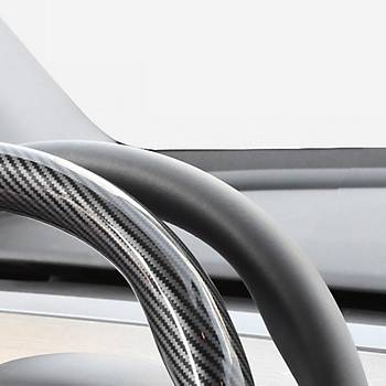 Tesla Model Y / Model 3 Direksiyon Simidi Tek Para Kaplamas, Karbon Parlak Siyah Renk