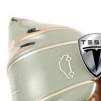 Tesla Model Y / Model 3 Anahtar Kart Kordonlu Muhafaza Kab, Yeil Renk