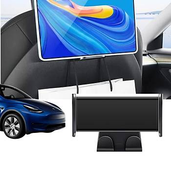 Tesla Model Y / Model 3 Koltuk Arkasna Taklan Tablet Tutucu ve kili Kanca, Siyah Renk