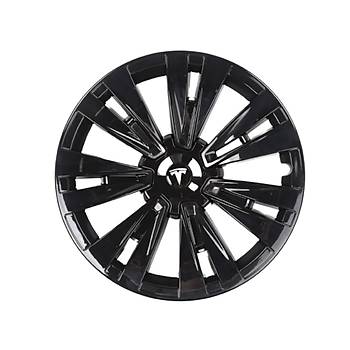 Tesla Model Y X PLAID Jant Kapa Seti 19 n, Parlak Siyah (4 Adet Set Olarak Satlmaktadr.)