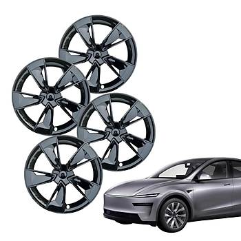 Tesla  Juniper CELEST Jant Kapa Seti 19 n, Parlak Siyah Renk