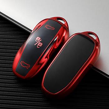 Tesla Model Y / Model 3 Tesla Anahtar Kart Muhafaza Kab, Krmz Renk