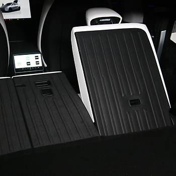 Tesla Juniper Arka Koltuk Kau�uk Paspas� Seti , �izgili Desenli, Siyah Renk