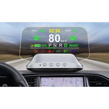 Tesla Model Y / Model oklu Fonksiyonlar Gsteren ift Sistemli Ekran Gstergesi, HUD, Gri Renk