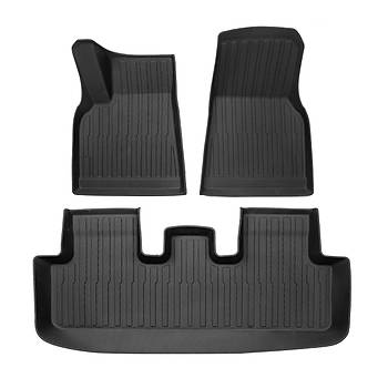 Tesla Model Y Paspas Takm n ve Arka Set Olarak izgili Desenli, Siyah Renk