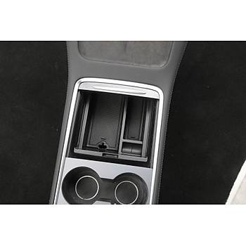 Tesla Model Y / Model 3 Orta Konsol D�zenleyici �st , Kaymaz Y�zey Kaplama, Siyah Renk