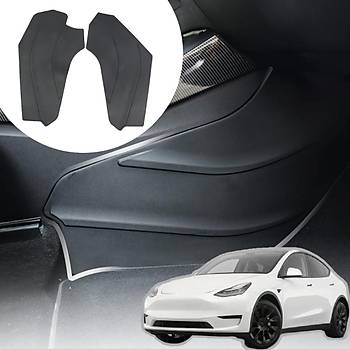 Tesla Model Y Orta Konsol Kenar Sa ve Sol Koruyucu Bakaliti, 2 Adet Set Olarak, Mat Siyah Renk