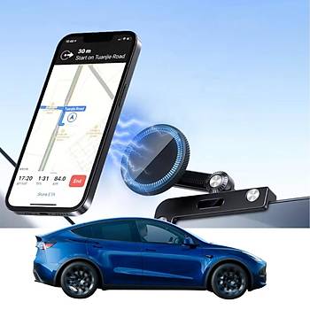 Tesla Model Y / Model 3 Ekran stne Taklan  Magsafe Telefon Tutucu, Mknatsl Siyah Renk