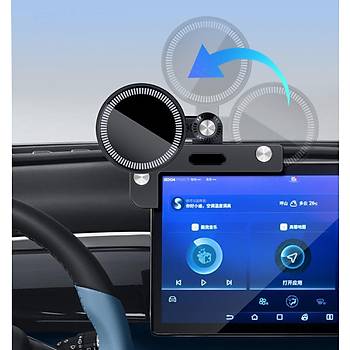 Tesla Model Y / Model 3 MagSafe Cep Telefonu Tutucu iin, Mknatsl Siyah Renk