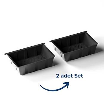 Tesla Model Y n Koltuklar Altna Taklan Saklama Alan , 2 Adet Set Olarak, Siyah Renk