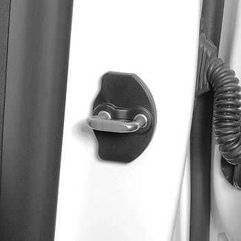 Tesla Model Y / Model 3 Kap Kilidi Koruma  Kapaklar, 4 Adet Set Olarak, Mat Siyah Renk