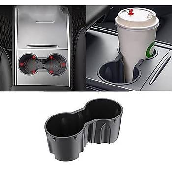 Tesla Model Y / Model 3 Orta Konsol Bardak Tutucu Gri ve Siyah Renk Seenei le