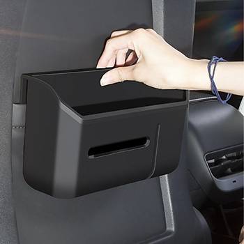 Tesla Model Y / Model 3 Koltuk Arkasna Taklan ok Amal Saklama Kutusu , Siyah Renk