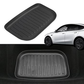 Tesla Juniper Arka Bagaj Havuzlu Kauuk Paspas, Alt Ksm, Siyah Renk Seenei le