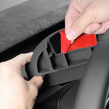 Tesla Juniper Direksiyon Arkasna Taklan Silikon Telefon ve Gzlk Tutucu, Siyah Renk