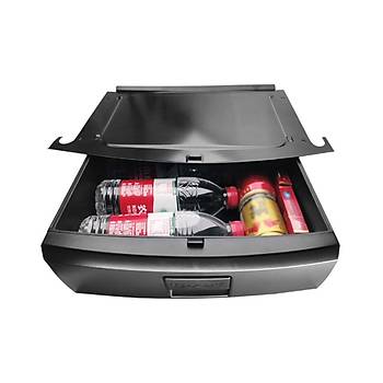 Tesla Model Y n Koltuklar Altna Taklan 6 Lt Kilitli Metal Kapakl Saklama Alan , Siyah Renk