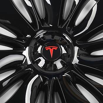 Tesla Model Y TURBO FLUX Jant Kapa Seti 19 n, Parlak Siyah Renk (4 Adet Set Olarak Satlmaktadr.)