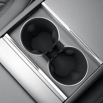Tesla Juniper �n Orta Konsol Sert Plastik Bardak Tutucu Orta Ay�ra�l�, Siyah Renk