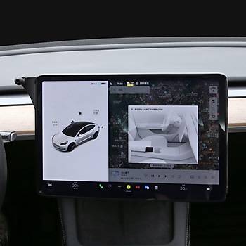 Tesla Model Y / Model 3 Ekran Arkasna Taklan Cep Telefonu Tutucusu, Siyah Renk