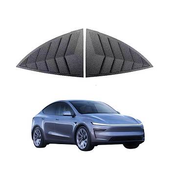 Tesla Juniper  Yan Kelebek Cam Kapa Karbon Kaplama, 2 Adet Set Olarak, Mat Siyah Renk