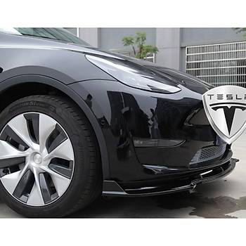 Tesla Model Y n Tampon Alt Spoyler, 3 Para Set Olarak, Parlak Siyah Renk Seenei le