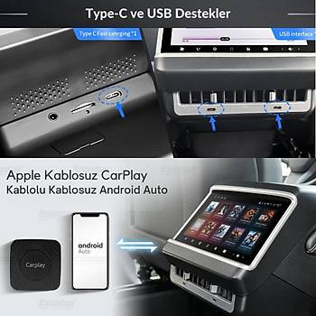 Tesla Model Y / Model 3  V3 7.5 n  6 GB RAM + 64GB ROM Android 11.0 7.5 Arka Akll Elence Sistem