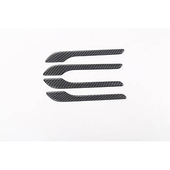 Tesla Model Y / Juniper / Model 3 Kap Ama Kolu Karbon Kaplama, 4 Adet Set Olarak, Mat Siyah Renk