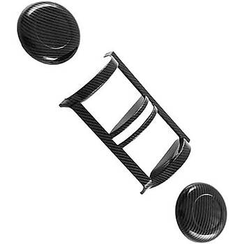 BYD Atto 3  Arka Havalandrma klar erevesi, 3  Adet Set Olarak, ABS Karbon Kaplama, Siyah