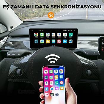 Tesla Model Y / Model 3 Android 12 4 GB RAM + 64GB ROM,  10,25 in  Direksiyon zeri Taklan Teknik Gsterge Ekran, E zamanl Senkronizasyon