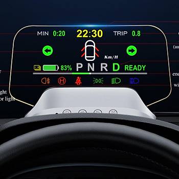 Tesla Model Y / Model oklu Fonksiyonlar Gsteren ift Sistemli Ekran Gstergesi, HUD, Gri Renk