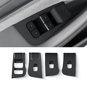 Tesla Juniper n ve Arka Kaplar Cam Ama Modl erevesi, 4 Adet Set Olarak, Siyah Renk