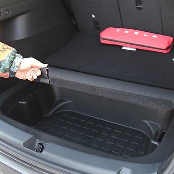 Tesla Model Y Arka Bagaj Dzenleyici, Tm Yzey  Su Geirmez, 2 Adet Set, Siyah