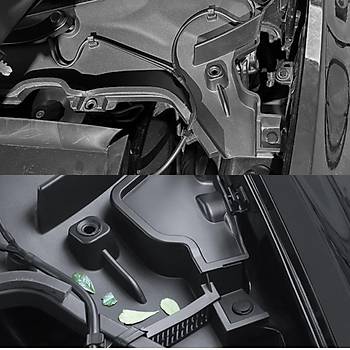 Tesla Model Y n Kaput i Su Klavuz Kanal, 2 Adet Set Olarak, Siyah Renk