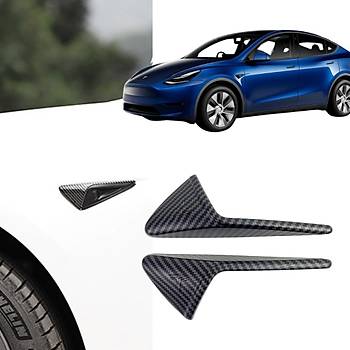 Tesla Model Y / Juniper / Model 3 Yan Kamera ereve Kapa, HW4.0, 2 Adet Set Olarak, Mat Karbon Siyah Renk