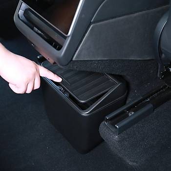 Tesla Juniper Arka Koltuk Ortasna Taklan Basmal Kapakl p Kutusu veya Saklama Alan, Siyah Renk