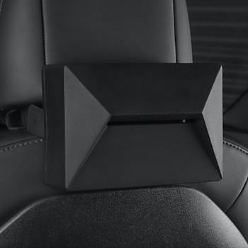 Tesla Model Y / Model 3 Koltuk Arkas�na Tak�lan Cybertruck Mendil Kutusu , Siyah Renk