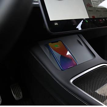Tesla Model Y / Model 3 TPE Plastik Telefon arj Pedi, Siyah Renk