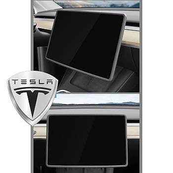 Tesla Model Y / Model 3 �n Ekran Koruyucu �er�evesi Silikon, Gri Renk