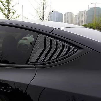 Tesla Juniper  Yan Kelebek Cam Kapa Karbon Kaplama, 2 Adet Set Olarak, Parlak Siyah Renk