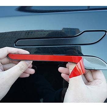 Tesla Model Y  / Model 3 Kap Antifiriz Kollar, 4 Adet Set Olarak, Mat Siyah Karbon Kaplama